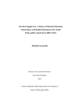 A History of Physical Education, School Sport, and Health Education in New South Wales Public Schools from 1880 to 2012
