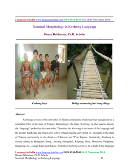 Nominal Morphology in Korbong Language