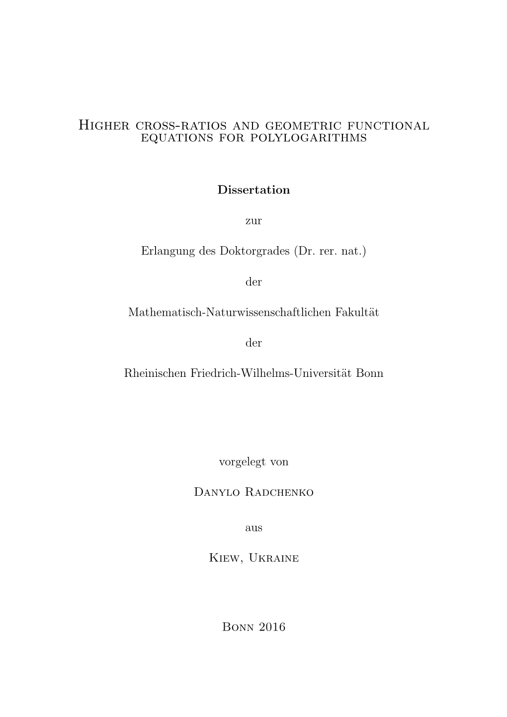 Higher Cross-Ratios and Geometric Functional Equations for Polylogarithms