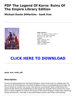 C43086b PDF the Legend of Korra: Ruins of the Empire Library Edition