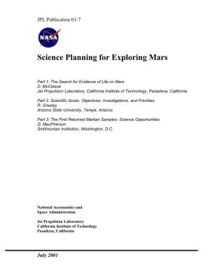 Science Planning for Exploring Mars