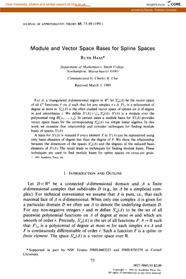 Module and Vector Space Bases for Spline Spaces
