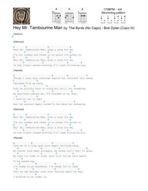 Hey Mr. Tambourine Man by the Byrds (No Capo) - Bob Dylan (Capo III)