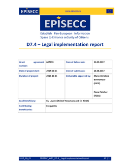 D7.4 – Legal Implementation Report