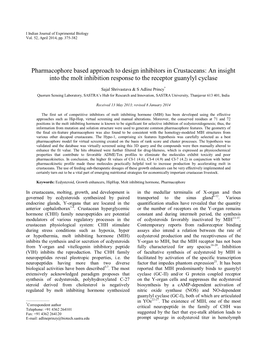 Pharmacophore Based Approach to Design Inhibitors in Crustaceans: an Insight Into the Molt Inhibition Response to the Receptor Guanylyl Cyclase
