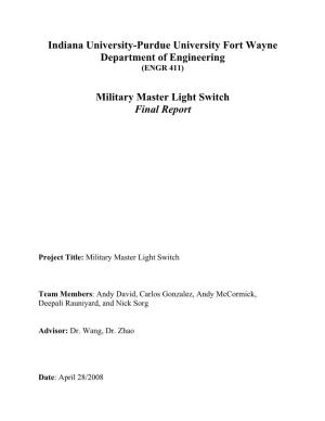 Military Master Light Switch Final Report