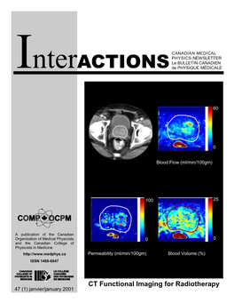 CT Functional Imaging for Radiotherapy 47 (1) Janvier/January 2001
