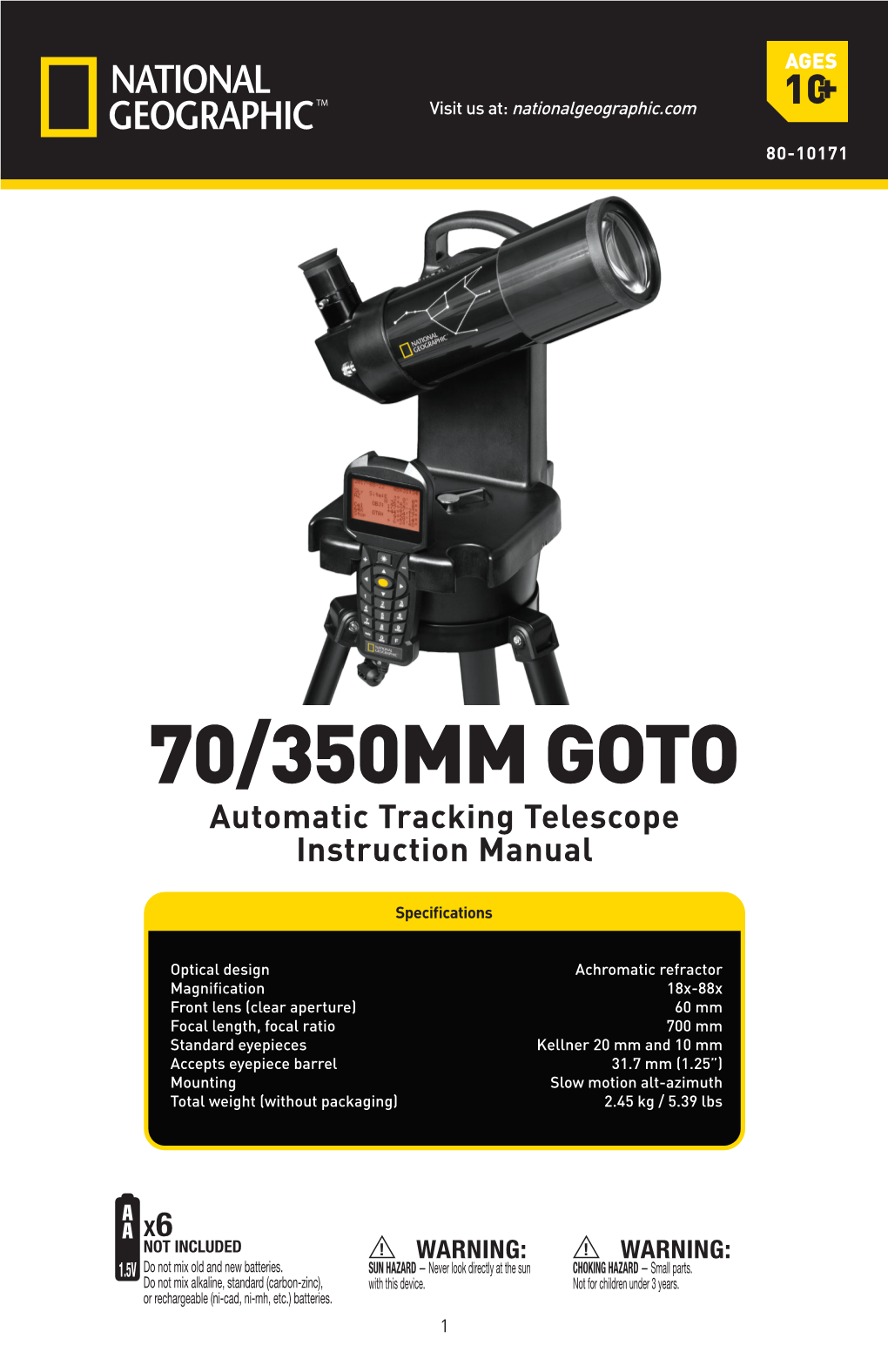 70/350MM GOTO Automatic Tracking Telescope Instruction Manual