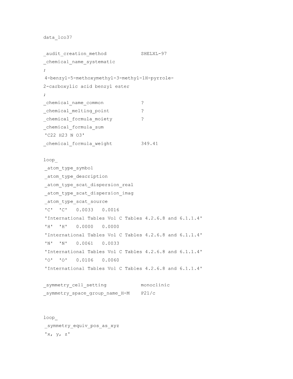 Audit Creation Method SHELXL-97