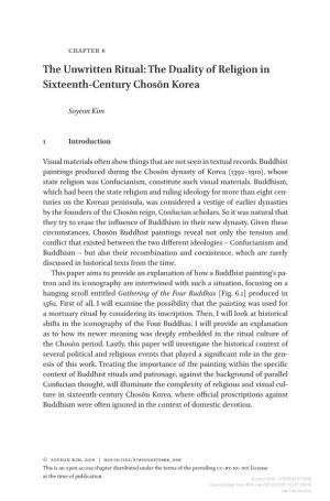 Downloaded from Brill.Com09/30/2021 10:47:35PM Via Free Access the Duality of Religion in 16Th-Century Chosŏn Korea 127