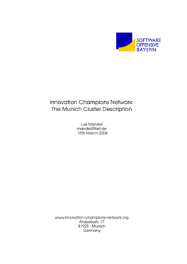 Innovation Champions Network: the Munich Cluster Description