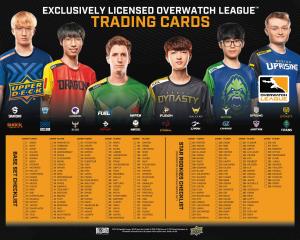 19 Overwatch Checklist Poster NEW 20 Teams ROOKIE and Base