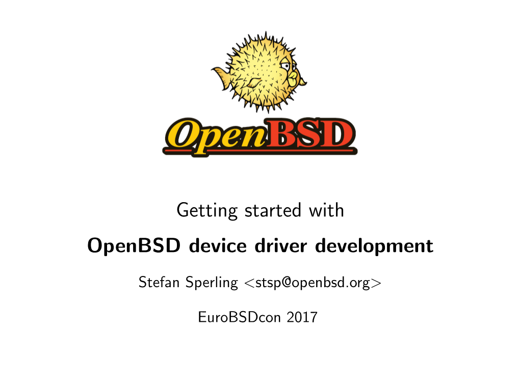 Getting Started with Openbsd Device Driver Development