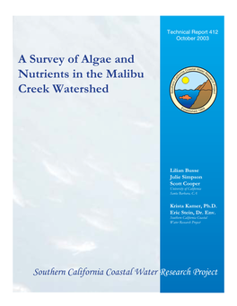 A Survey of Algae and Nutrients in the Malibu Creek Watershed