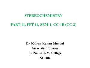 Stereochemistry I Sub-Topic: Resolution (Ppt-1)