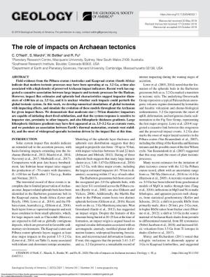 The Role of Impacts on Archaean Tectonics C