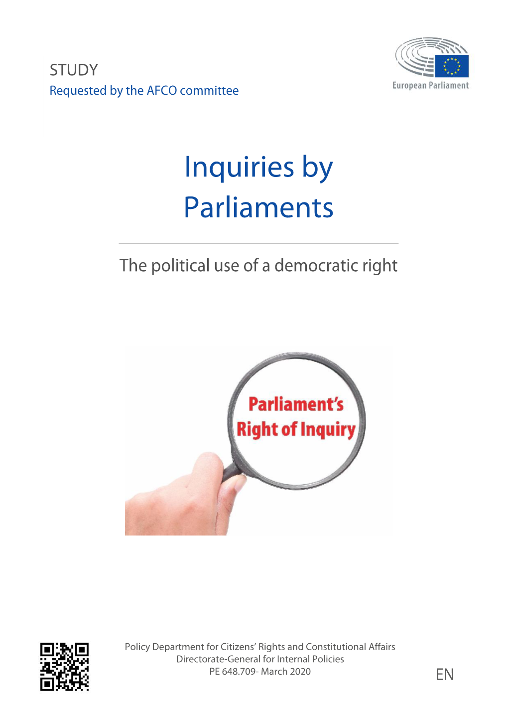 Inquiries by Parliaments