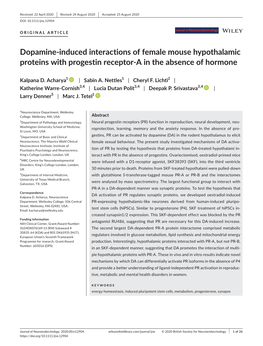 Induced Interactions of Female Mouse Hypothalamic Proteins with Progestin Receptor-A in the Absence of Hormone