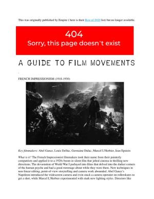 Guide to Film Movements