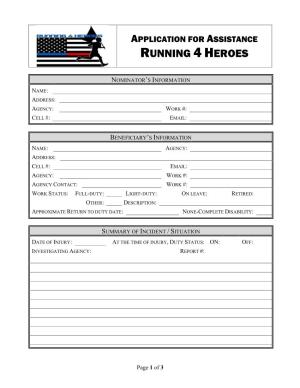 Print the Running for Heroes Grant Application