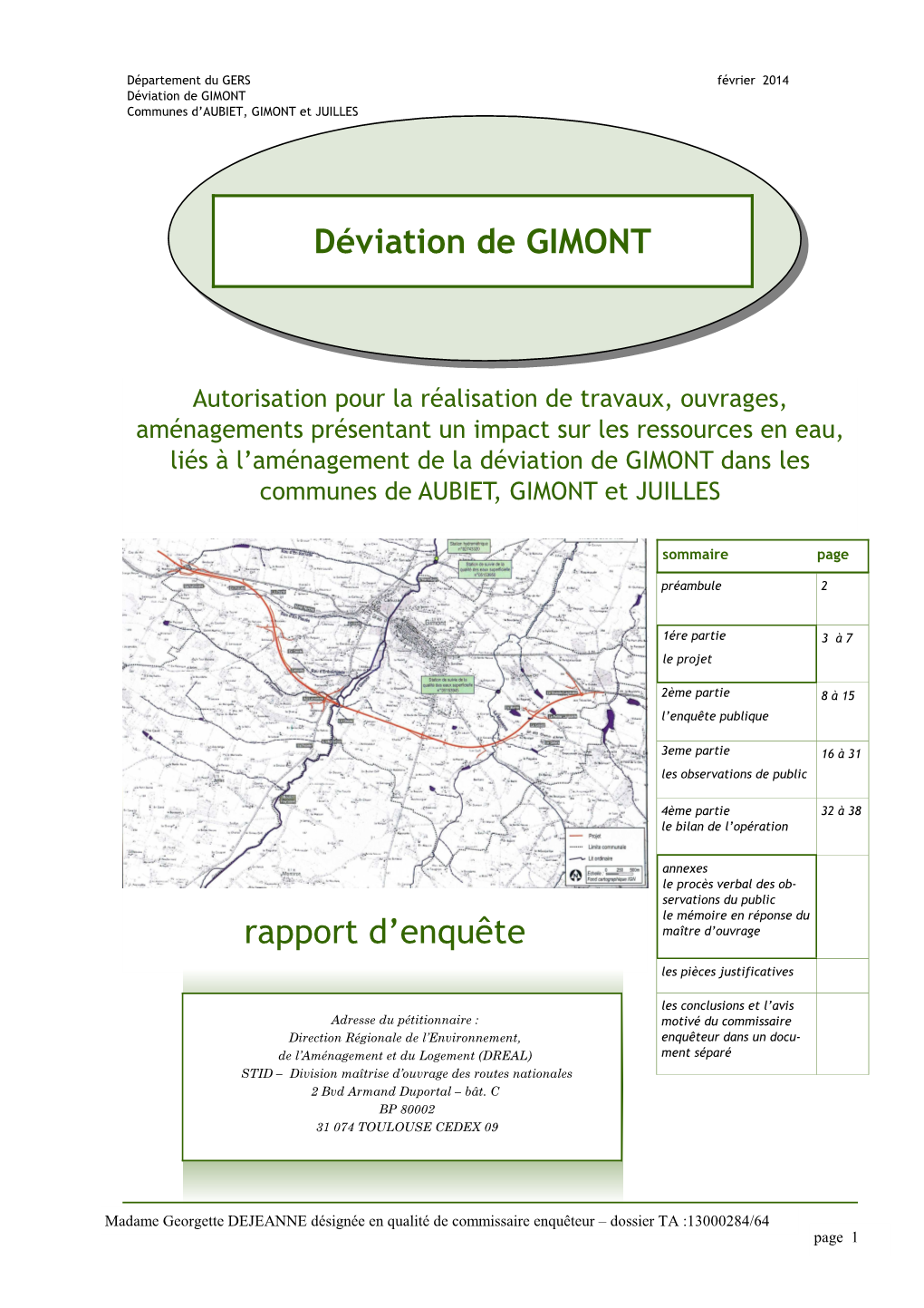 Rapport Déviation GIMONT