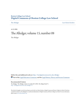 The Alledger, Volume 15, Number 08 the Alledger