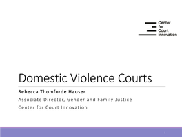 Enhancing Court Responses to Domestic Violence