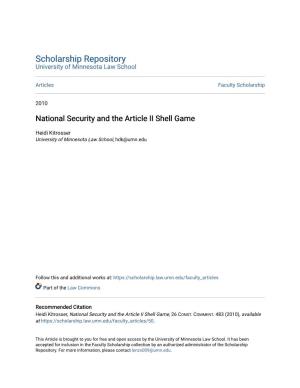 National Security and the Article II Shell Game
