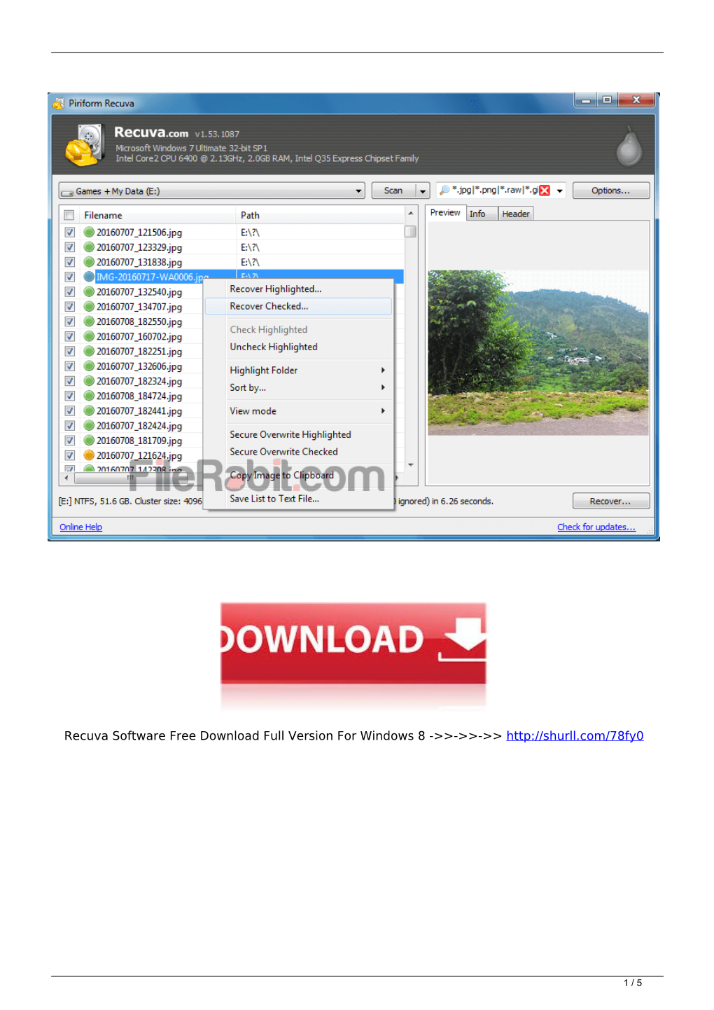Recuva Software Free Download Full Version for Windows 8 ->>->>->>
