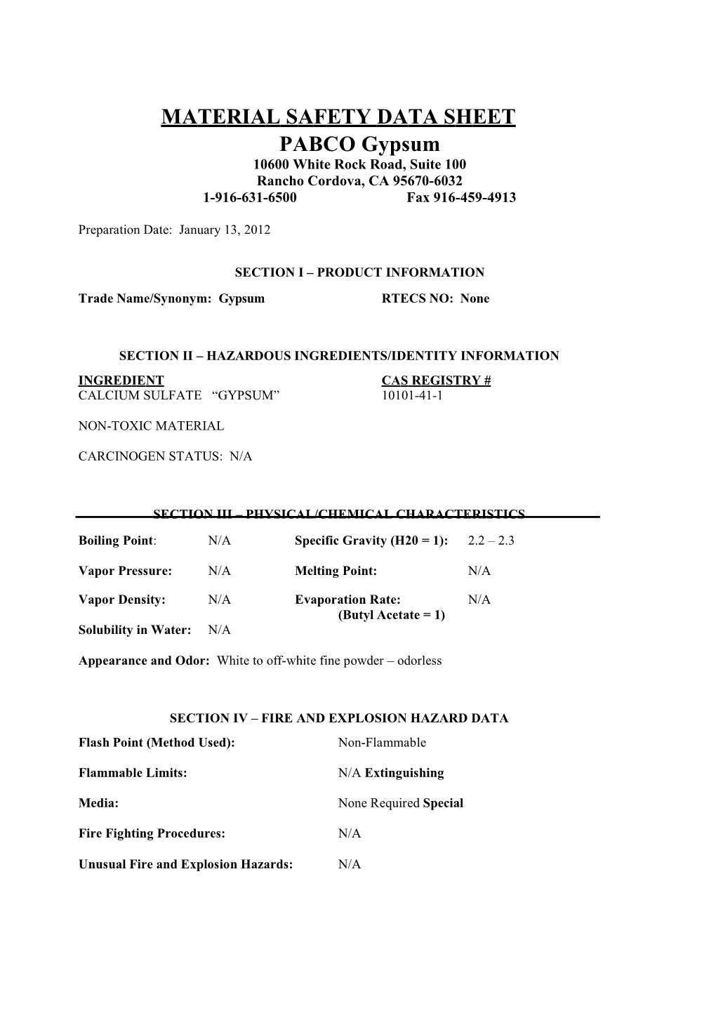 Material Safety Data Sheet s62