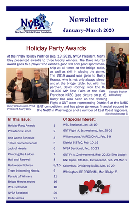 Newsletter Holiday Party Awards