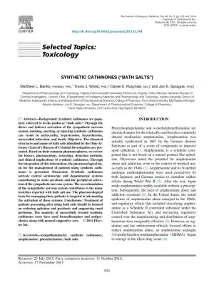Synthetic Cathinones (``Bath Salts'')