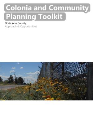 Colonia and Community Planning Toolkit Doña Ana County Approach & Opportunities
