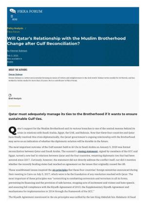 Will Qatar's Relationship with the Muslim