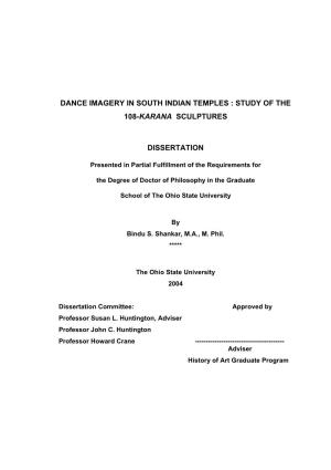 Dance Imagery in South Indian Temples : Study of the 108-Karana Sculptures