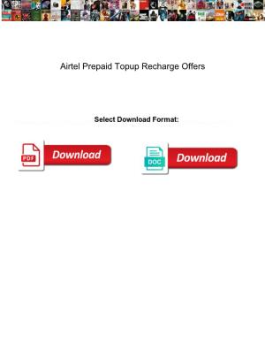 Airtel Prepaid Topup Recharge Offers