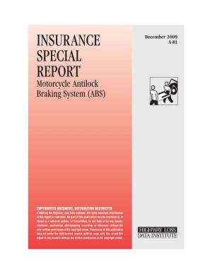 HLDI Special Report: Motorcycle Antilock Braking System (ABS)