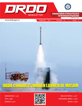 Drdo Conducts Maiden Launch of MRSAM