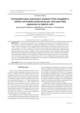 Comparative Gene Expression Analysis of the Amygdala in Autistic Rat Models Produced by Pre- and Post-Natal Exposures to Valproic Acid