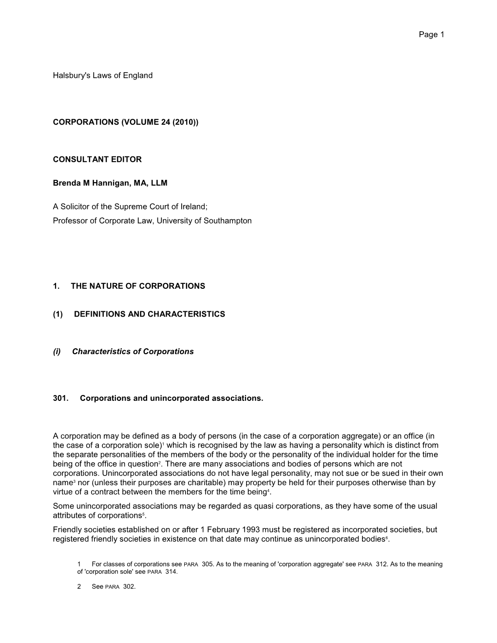 Page 1 Halsbury's Laws of England CORPORATIONS (VOLUME 24