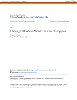 Utilizing FDI to Stay Ahead: the Case of Singapore Penelope B