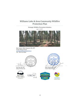 Williams Lake & Area Community Wildfire Protection Plan