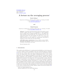 A Lecture on the Averaging Processt1