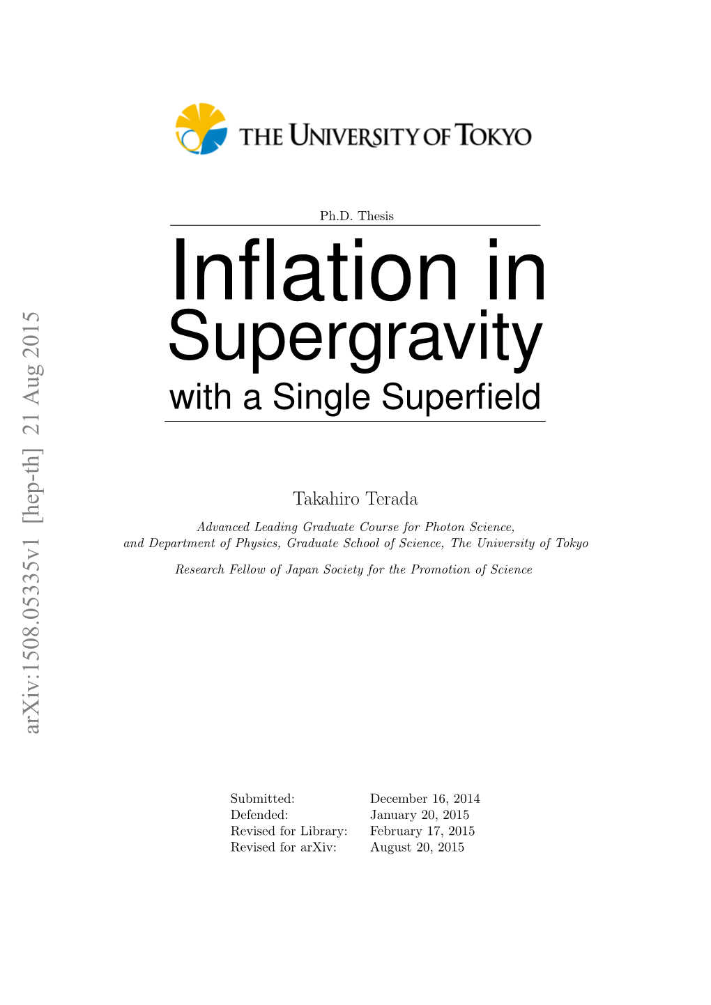 Supergravity with a Single Superﬁeld