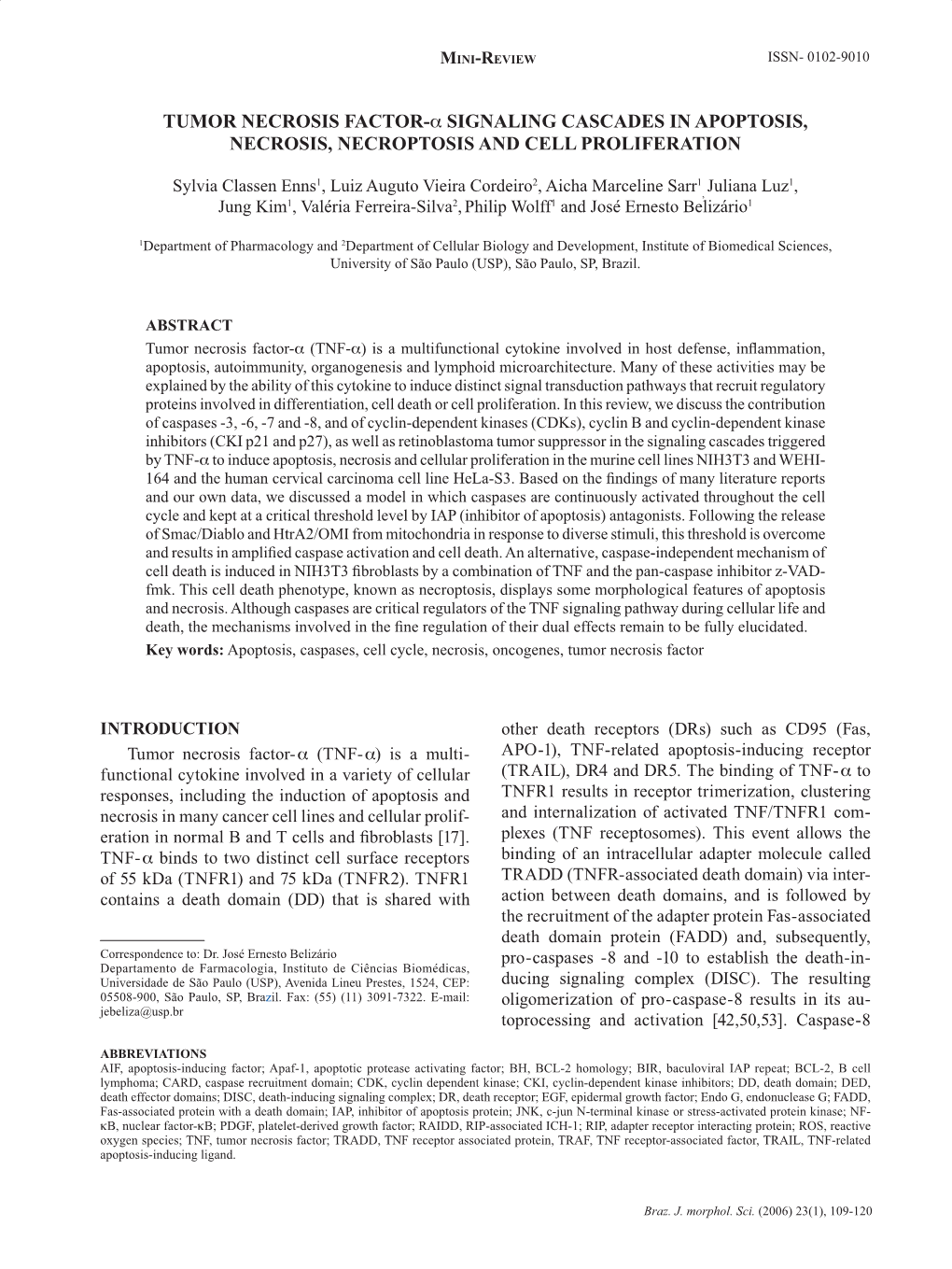 Tumor Necrosis Factor-Α Signaling Cascades In