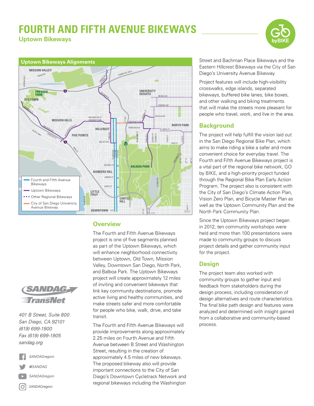 FOURTH and FIFTH AVENUE BIKEWAYS ADDITIONAL BENEFITS Uptown Bikeways