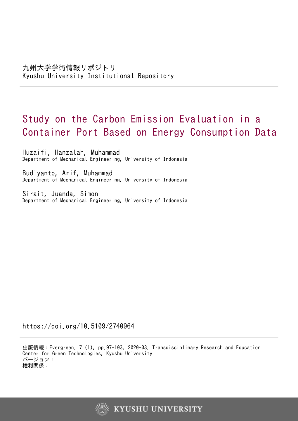 Study on the Carbon Emission Evaluation in a Container Port Based on Energy Consumption Data