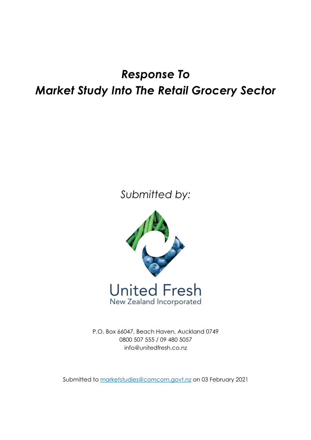 Response to Market Study Into the Retail Grocery Sector