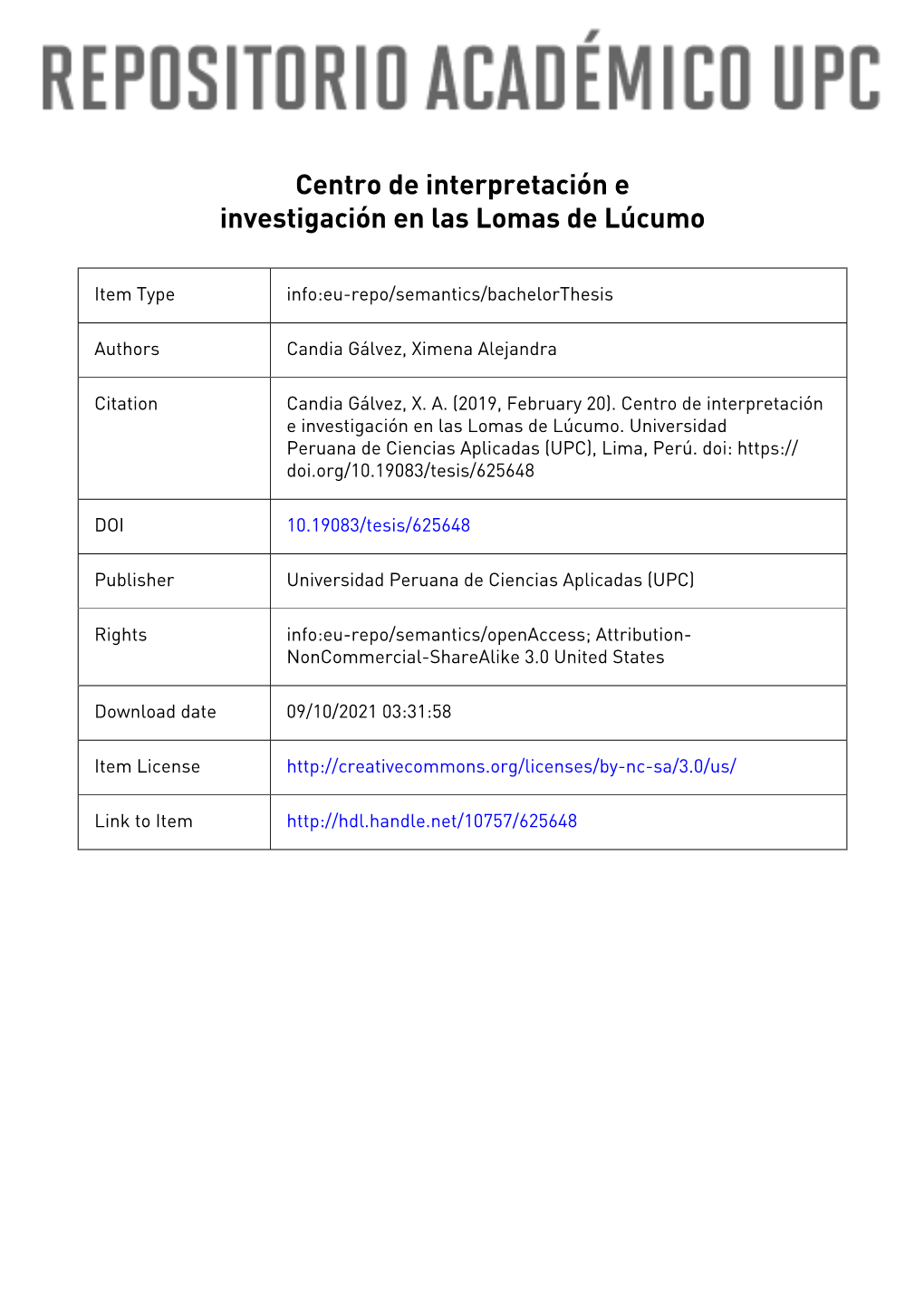 Centro De Interpretación E Investigación En Las Lomas De Lúcumo