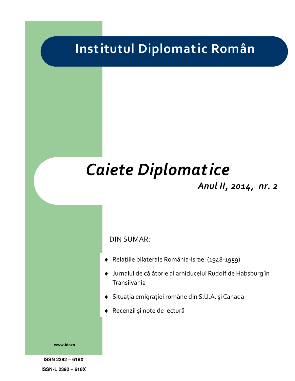 Caiete Diplomatice Anul II, 2014, Nr